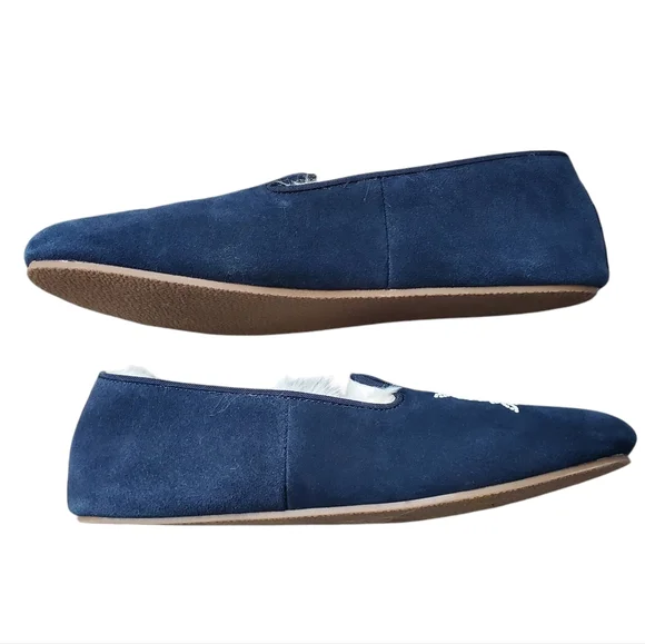 Talbots Fireside Suede Pearl Snowflake Memory Foam Slippers Size 8 Like New - Picture 5 of 11